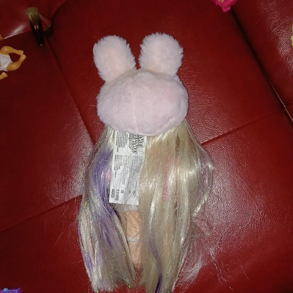 Mattel Plush doll boxy girl blond hair, bunny hat